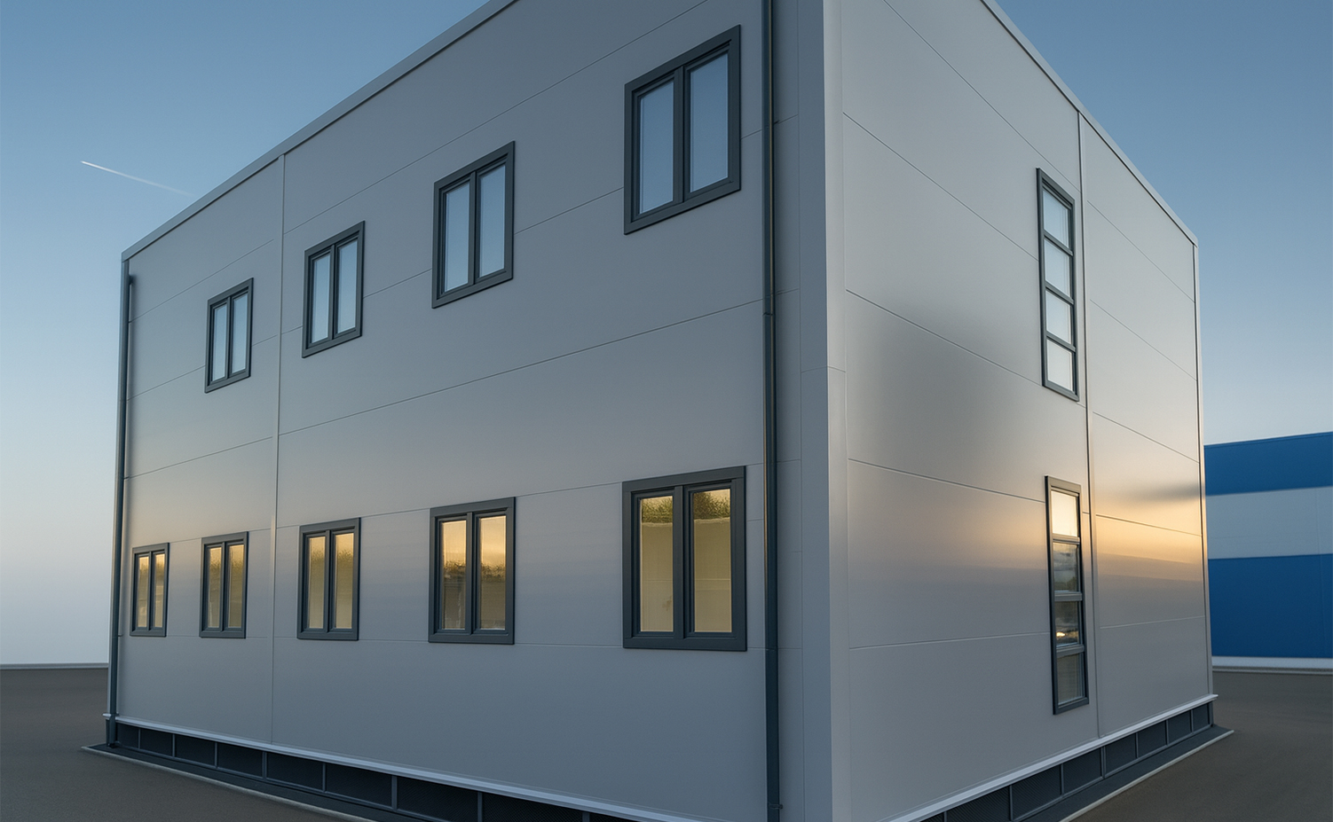 Двухэтажное здание раздевалки - фото