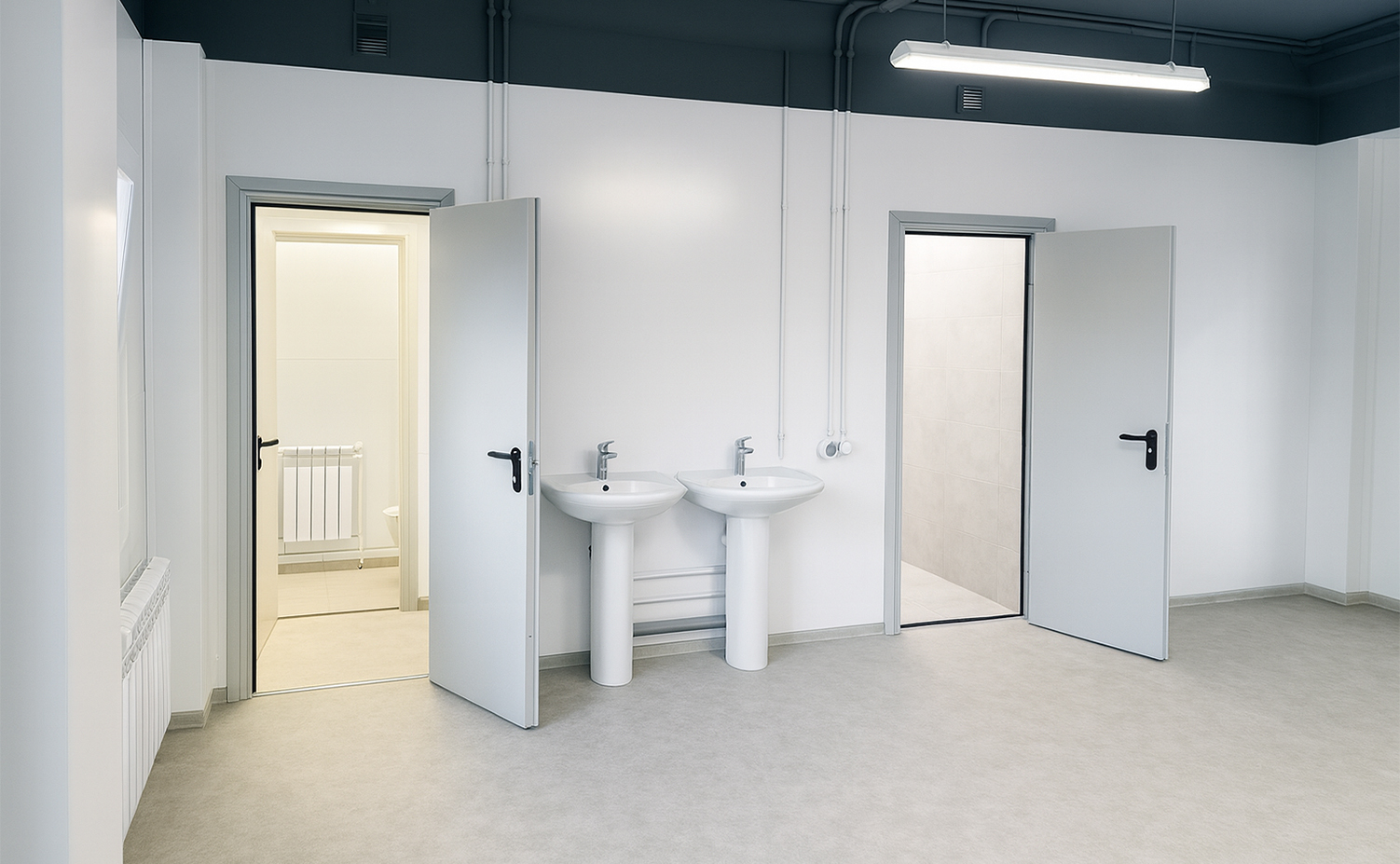 Двухэтажное здание раздевалки - фото