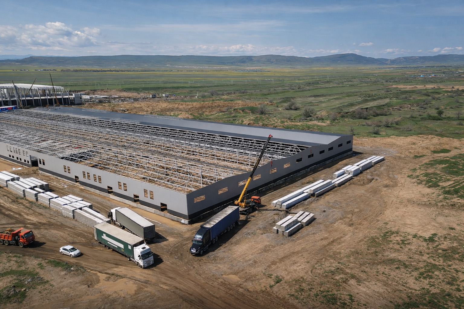 Поставка панелей из минеральной ваты для строительства фабрики - фото