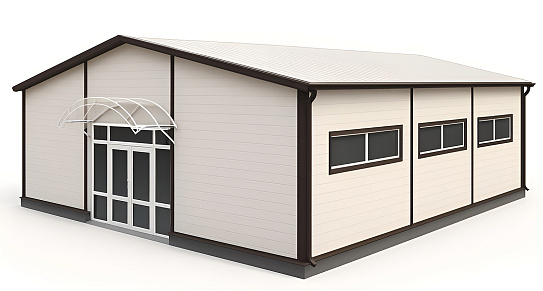 Каркасный торговый павильон 800 м² - фото