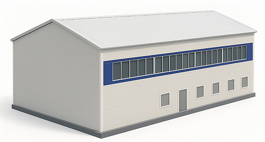 Каркасное здание компрессорной - фото