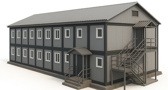 Блочно-модульное здание АБК - фото