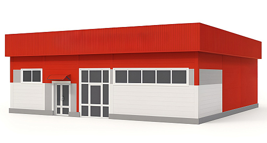 Каркасный торговый павильон 600 м² - фото